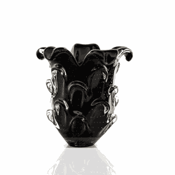 Vaso Murano M com Escamas Preto