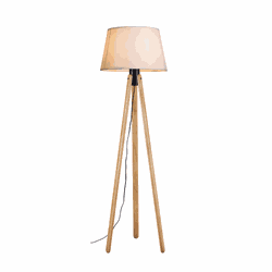 Luminária de Piso Madeira Castanho Trippé 1,70x50c... - THOULOUSE 