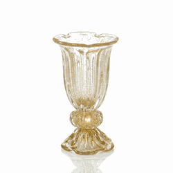 Vaso de Cristal Murano Molinari Designer Ouro 24k 50cm