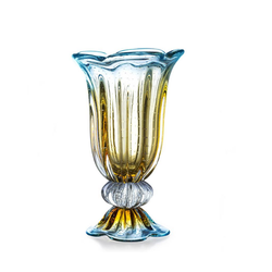 Vaso de Cristal Murano Molinari Designer Azul com ... - THOULOUSE 