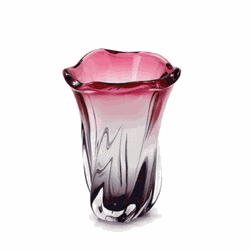 Vaso Murano Téo Rose intense Com Lilás 40 cm - 64... - THOULOUSE 