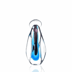 Imagem Santa de Cristal Murano Azul Oxford 23cm -... - THOULOUSE 