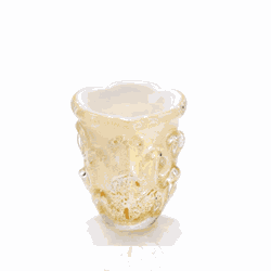 Vaso Murano Mini com bolhas Off White C/ Ouro 24K ... - THOULOUSE 