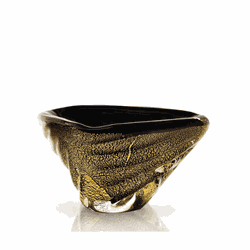 Cachepot Mini de Murano Mary Preto 24k - 8022M/PT - THOULOUSE 