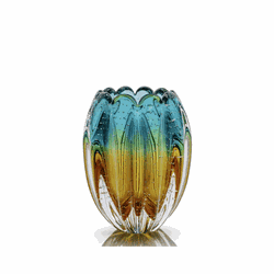 Vaso Cristal de Murano July Verde Âmbar - 4242/VA - THOULOUSE 