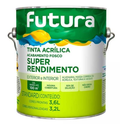 TINTA ACRÍLICA FOSCO INOX SUPER RENDIMENTO 3,6L FU... - TINTAS JD