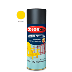 SPRAY ESMALTE SINTÉTICO AMARELO 350ML COLORGIN - TINTAS JD