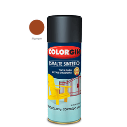 SPRAY ESMALTE SINTÉTICO MARROM 350ML COLORGIN - TINTAS JD