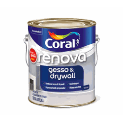 Tinta Acrílica Renova Gesso & Drywall 3,6L - Coral... - TINTAS SÃO MIGUEL