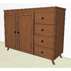 Aparador Buffet De Madeira, 2 Portas e 4 Gaveta. (... - TREVIART