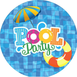 Painel Redondo Pool Party Sublimado Festa 50X50 - ... - UBSHOP