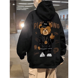 Moletom Canguru Solo Bear Thug Life - PRETO - QUEI... - UBSHOP