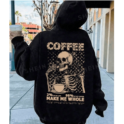 Moletom Feminino Confortável Caveira Coffee COSTAS... - UBSHOP
