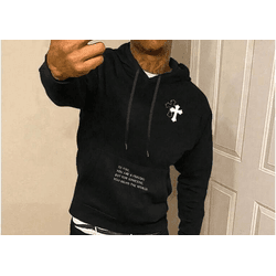Moletom Com Capuz Estampa Cruzada MASCULINO - PRET... - UBSHOP