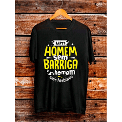 Camiseta Unissex Frase Um homem sem Barriga - PRET... - UBSHOP