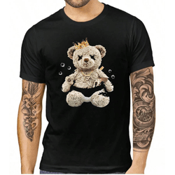 Camiseta Urso Bala Masculina Tendência Moda - PRET... - UBSHOP