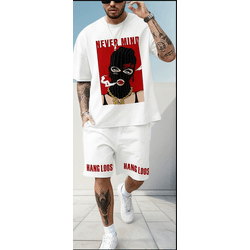 Conjunto Masculino Streetwear Bermuda Camiseta Nev... - UBSHOP