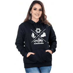 Blusa Moletom Feminino Country Agronomia - PRETO -... - UBSHOP