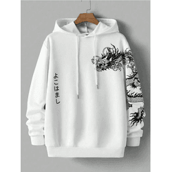 Moletom Com Capuz Estampa De Dragão Japonês Street... - UBSHOP