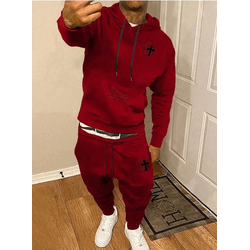 Conjunto De Moletom Com Capuz E Calça Estampa Cruz... - UBSHOP