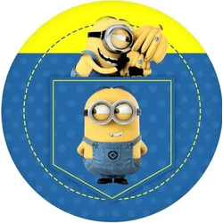 Painel Minions 50x50 Redondo Tecido Sublimado Com ... - UBSHOP
