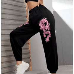 Calça Feminina Moletom Dragão Rosa Moda Inverno | ... - UBSHOP