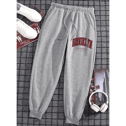 Calça Moletom Masculina Brooklyn Nova Moda - CINZA... - UBSHOP