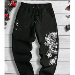 Calças de moletom masculinas em estilo solta com c... - UBSHOP