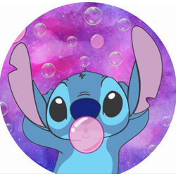 Painel Redondo Stitch Medidas 50x50 - QUEIMA DE ES... - UBSHOP