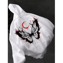 Moletom com Capuz com Cordão e Estampa de Borbolet... - UBSHOP