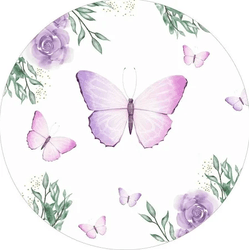 Painel Redondo Tecido Sublimado Borboleta 0,50 x 0... - UBSHOP