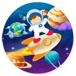 Capa Painel Redondo Sublimados Tema Astronauta - Q... - UBSHOP