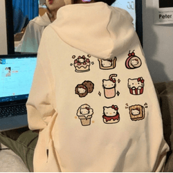 Moletom Canguru Com Capuz Feminino Kawaii Hello Ki... - UBSHOP