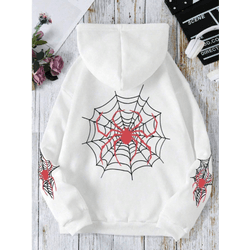 Blusa Moletom Com Capuz Estampado Aranha Teia Unis... - UBSHOP