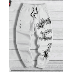 Calça de Moletom com Cordão na Cintura com Estampa... - UBSHOP