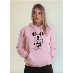 Moletom Feminino Blusa De Frio Canguru Michey Minn... - UBSHOP