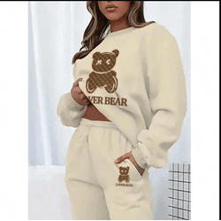 Kit Moletom Gola Redonda e Calça Urso Marrom Tendê... - UBSHOP