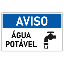 Placa de Aviso | Água Potável - PA007 - ULTRASINALIZAÇÃO