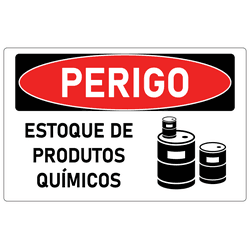 Placa de Perigo | Estoque de Produtos Químicos - P... - ULTRASINALIZAÇÃO