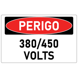 Placa de Perigo | 380 / 450 Volts - PP003 - ULTRASINALIZAÇÃO