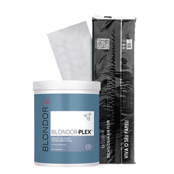 Wella Kit Blondor Plex N°1 Multi Blonde Pó Descolorante 800g + Papel Para Mechas Premium Branco 11cm... - UNIKAPRO Cosmetics
