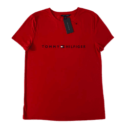 Camiseta Baby Look Tommy Hilfiger Vermelha Feminin... - USA PARA VOCÊ LOJINHA