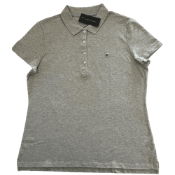 Camiseta Polo Tommy Hilfiger Cinza Feminina - 991 - USA PARA VOCÊ LOJINHA