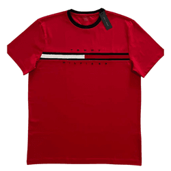 Camiseta Vermelha Masculina Tommy Hilfiger - 5031 - USA PARA VOCÊ LOJINHA