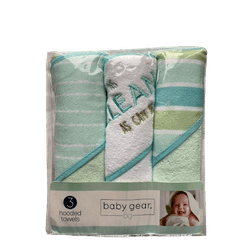 Kit com 3 toalhas com touca Baby Gear - 4317 - USA PARA VOCÊ LOJINHA
