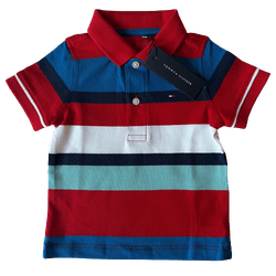Camiseta Polo Infantil Tommy Hilfiger Listrada Azu... - USA PARA VOCÊ LOJINHA