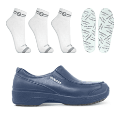 Kit Sapato Social Antiderrapante BB67 Marinho Soft... - Use Soft Works