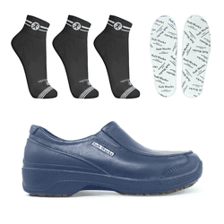 Kit Sapato Social Antiderrapante BB67 Marinho Soft... - Use Soft Works