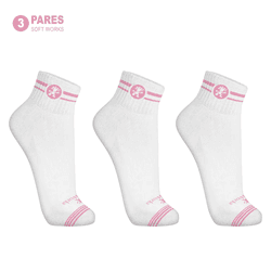 Kit 3 Pares Meias de Algodão Cano Médio Rosa Soft ... - Use Soft Works