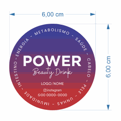 200 Power Beauty Drink Personalizado - 6x6cm - VettorPrint